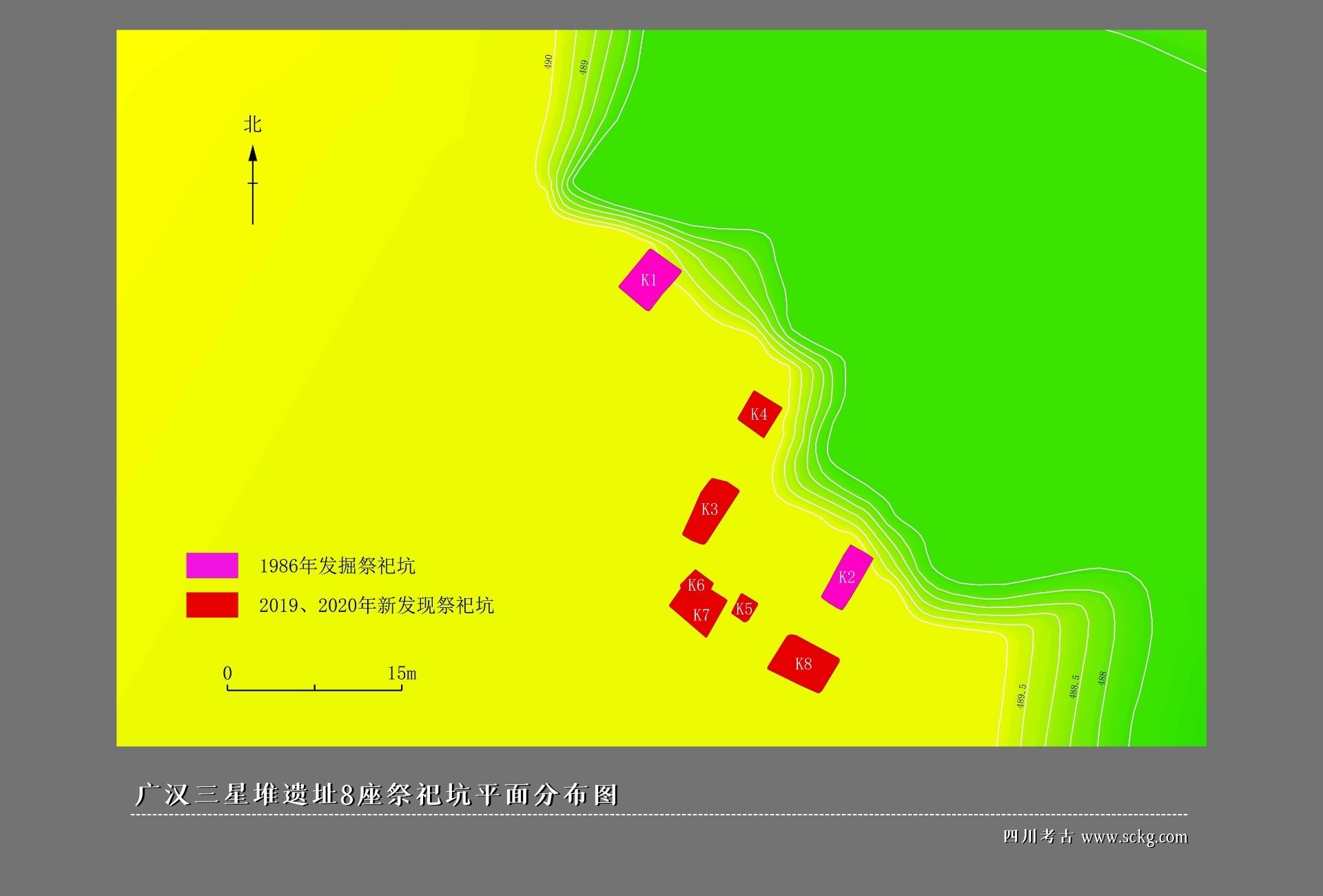 廣漢三星堆遺址8座祭祀坑平面分布圖.jpg